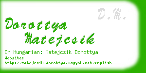 dorottya matejcsik business card